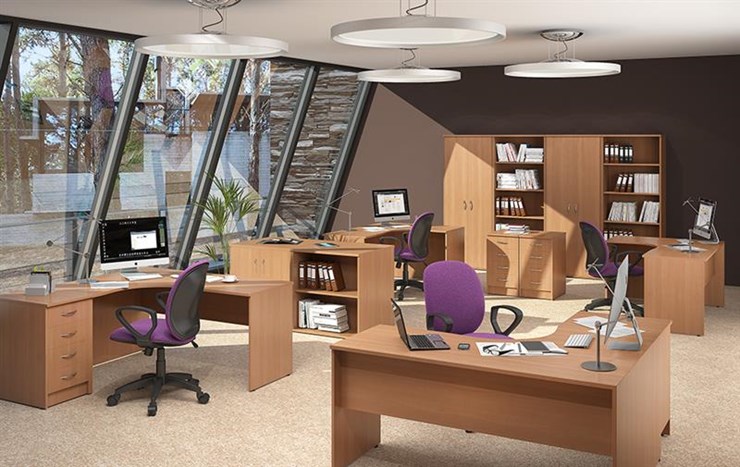 Офисный комплект мебели IMAGO четыре рабочих места, стол для переговоров в Омске - изображение 2